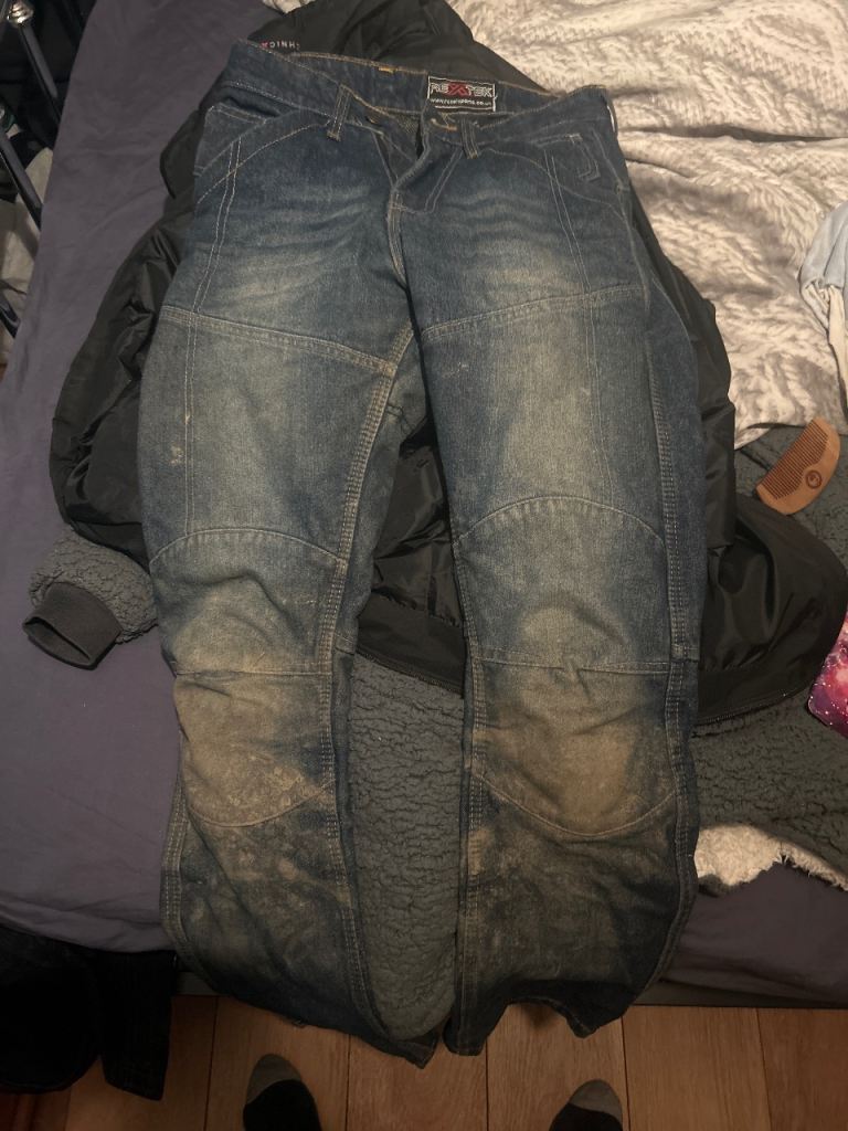 Full off-road motorbike gear.