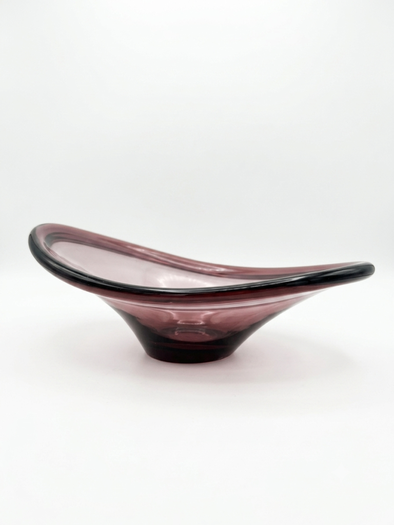 Vintage Retro Mid Century Scandinavian Amethyst Glass Bowl