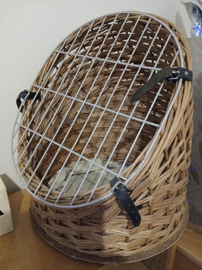 Wicker cat carrier