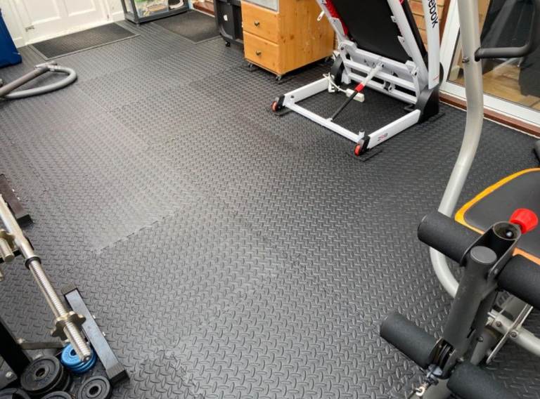 Multi-Purpose Home Gym Mats | Interlocking Puzzle Mats for Yoga, Pilates and Dumbbells