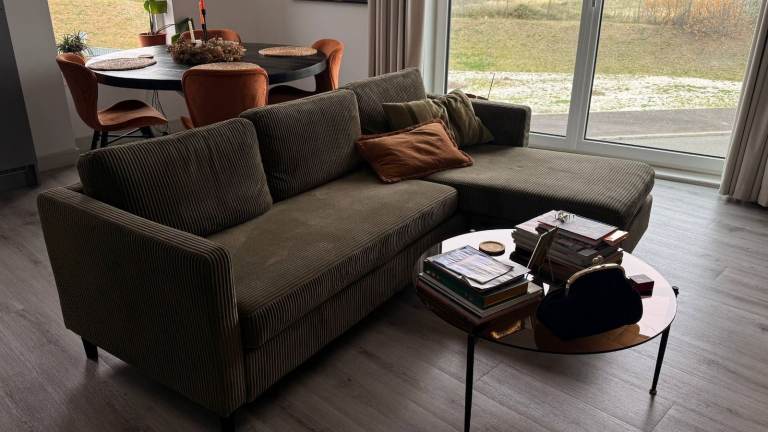 Green Velvet Corner Sofa for Sale