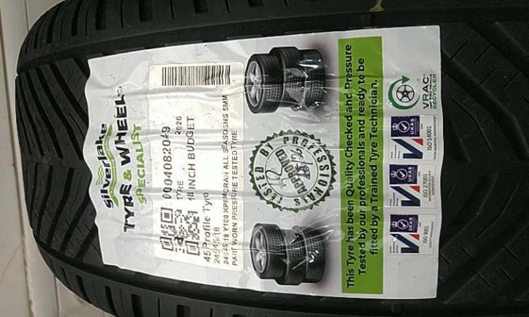 245 45 18 Y100 Kprmoran All Seasosns 5mm Part Worn Pressure Tested Tyre