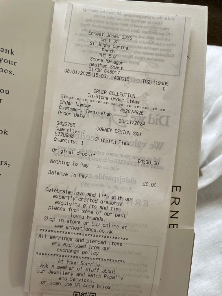 Size F Ernest Jones GIA Certified Diamond Engagement & Wedding Ring Set