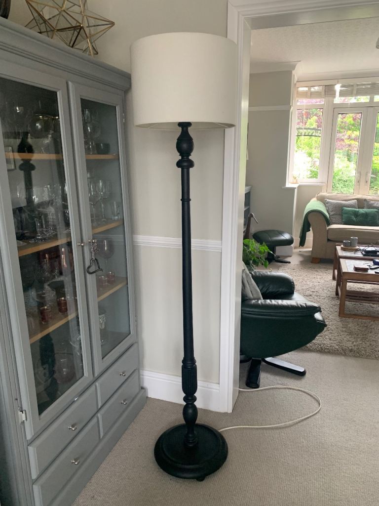 Vintage wooden painted standard lamp