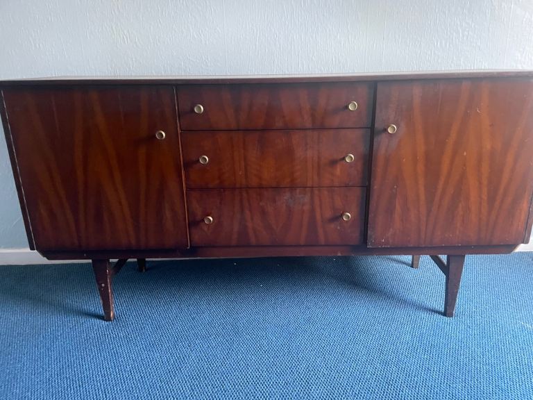 Mid-Century Modern Sideboard / Vintage Teak Credenza Buffet Cabinet (1950s–60s Style)
