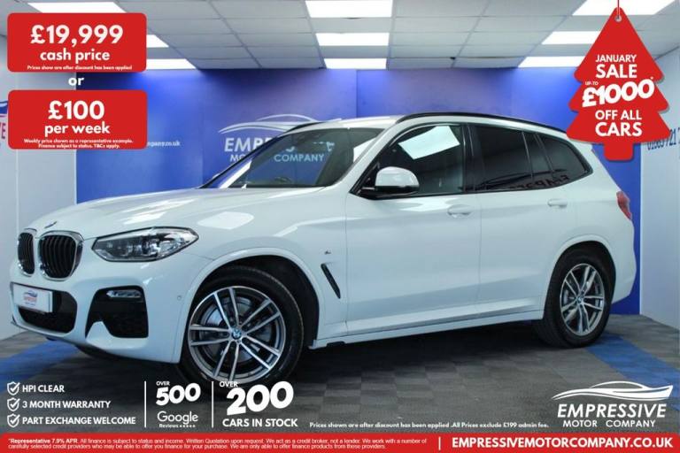 2018 68 BMW X3 2.0 20D M SPORT SUV 5DR DIESEL AUTO XDRIVE EURO 6 (S/S) (190 PS) 