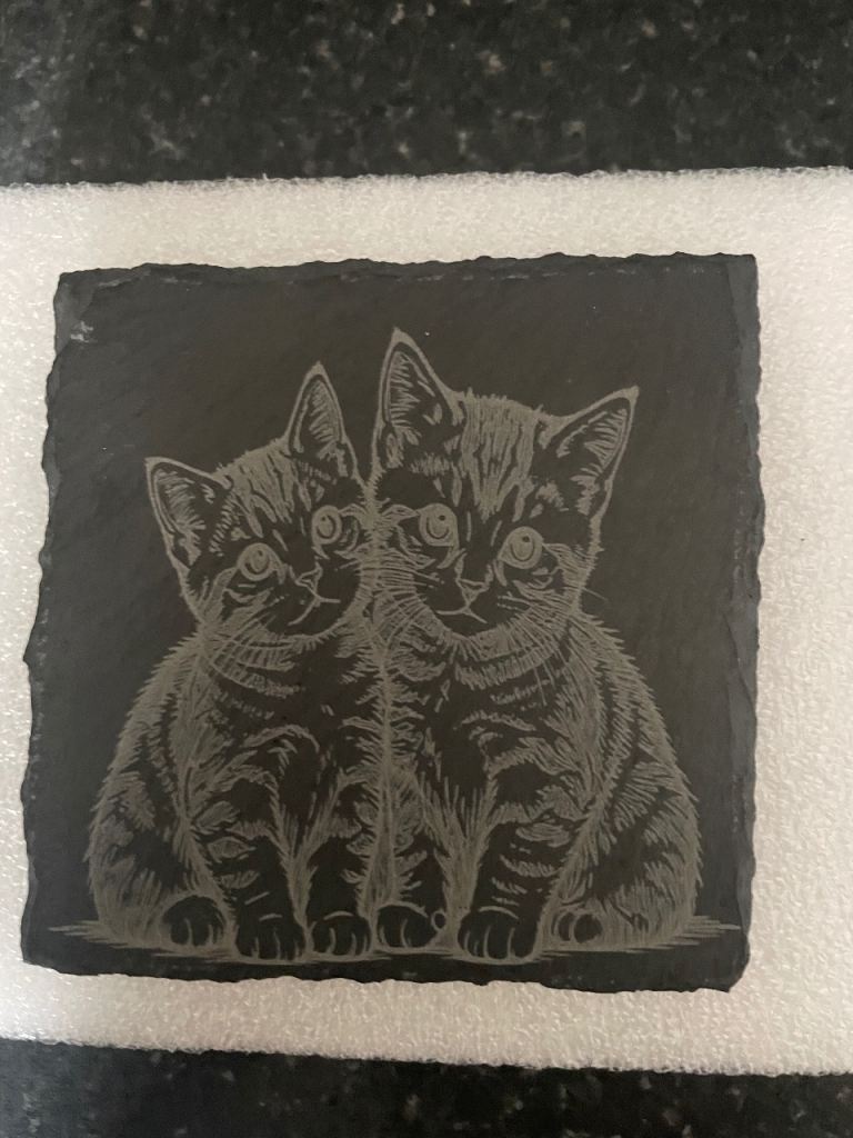 Brand New Square Slate Coaster with Cute Kitten  design lots available just message 