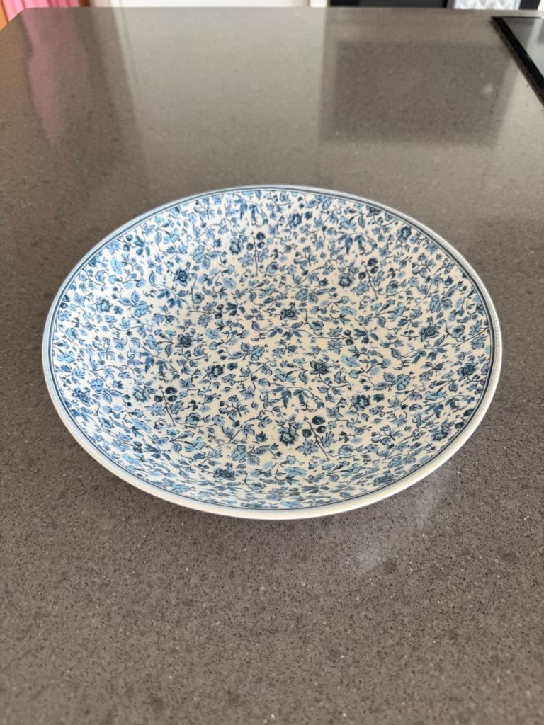 Laura Ashley Edita’s Garden Large Blue & White Serving Bowl