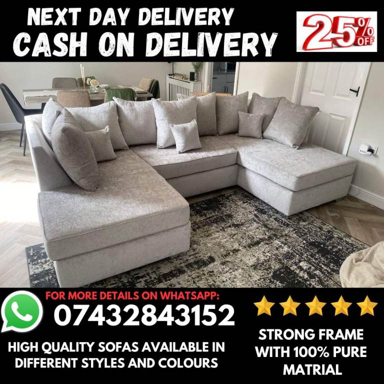 U shape sofa available 