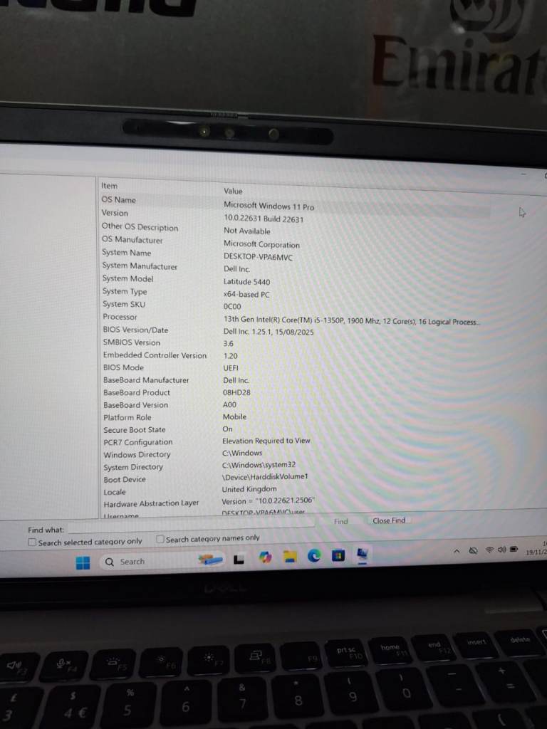 Dell Latitude 5440 ,14 Inch ,Intel Core i5 13th Gen  16GB RAM ,477GB SSD ,W11 Pro