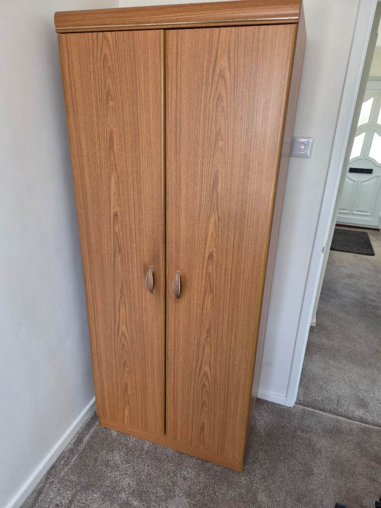 Compact Wooden Wardrobe with Two Doors – Good Condition