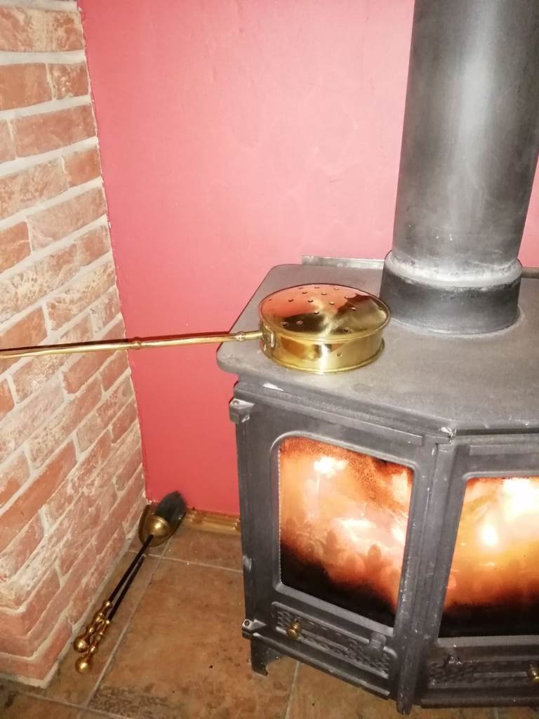 image for Vintage brass chestnut roaster