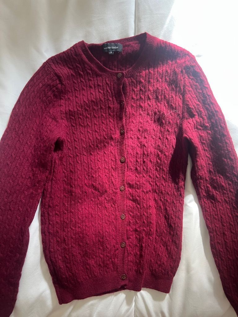Burgundy Cashmere cardigan