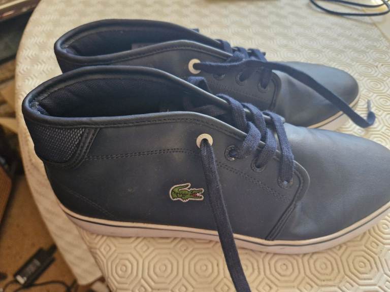Lacoste Men's Blue Leather Casual Shoes – Good Condition