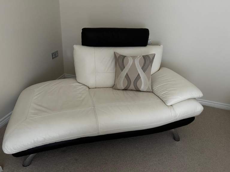 SOFA in Cream & Brown Leather 