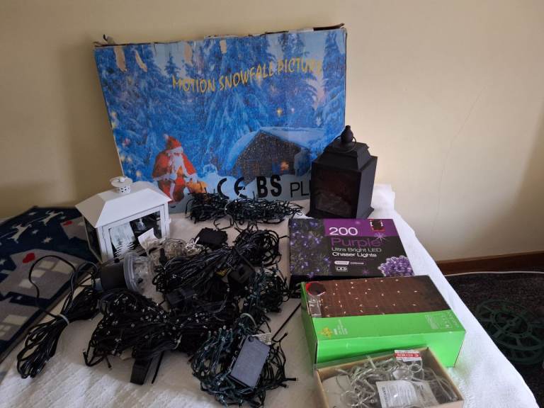 Box of Christmas lights