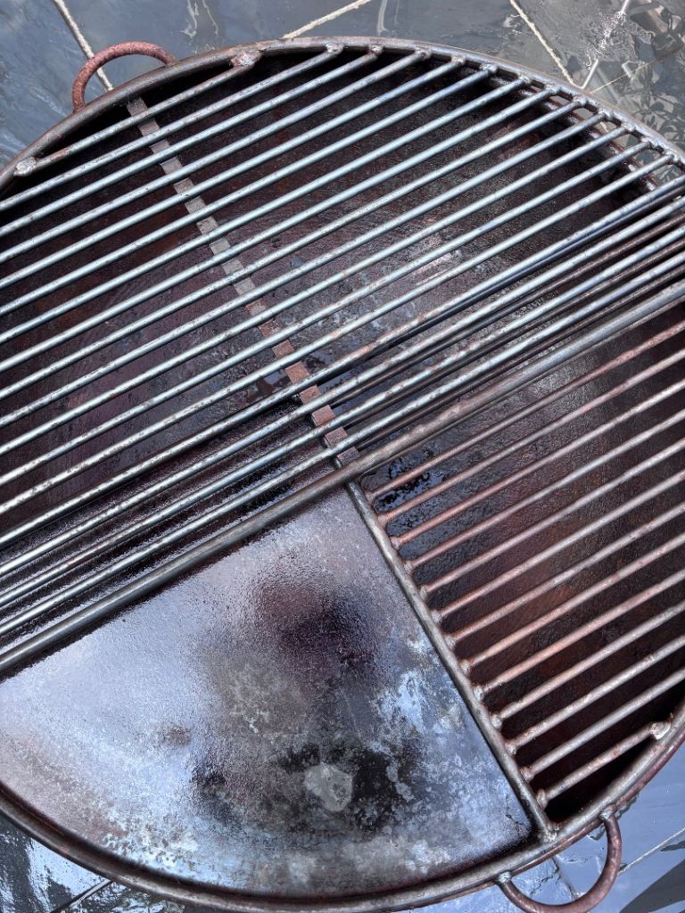 Large UK Steel Fire Pit with BBQ Grill Attachment