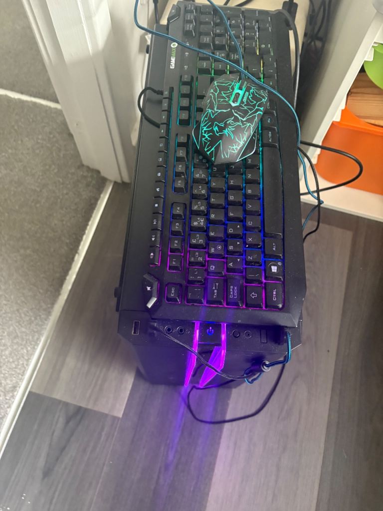Gaming PC Tower with RGB Lighting, Keyboard and Mouse