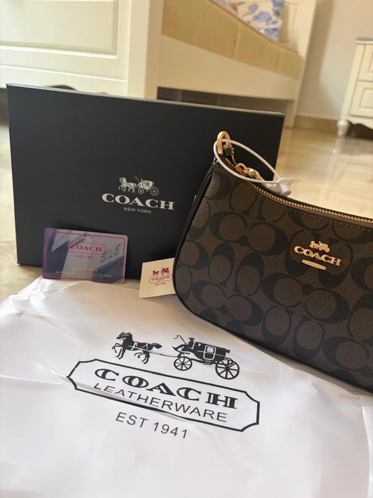 SOLD - New Coach Monogram Shoulder Bag – Brown
