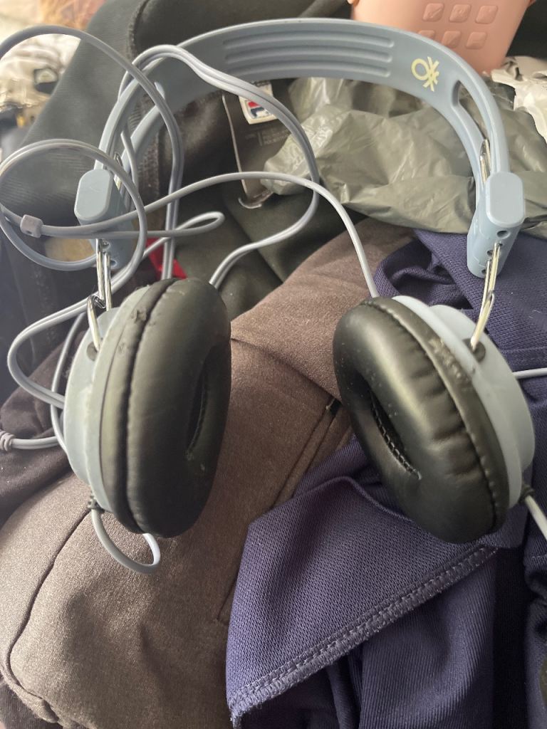 Benetton Wired Headphones - Blue, Good Condition