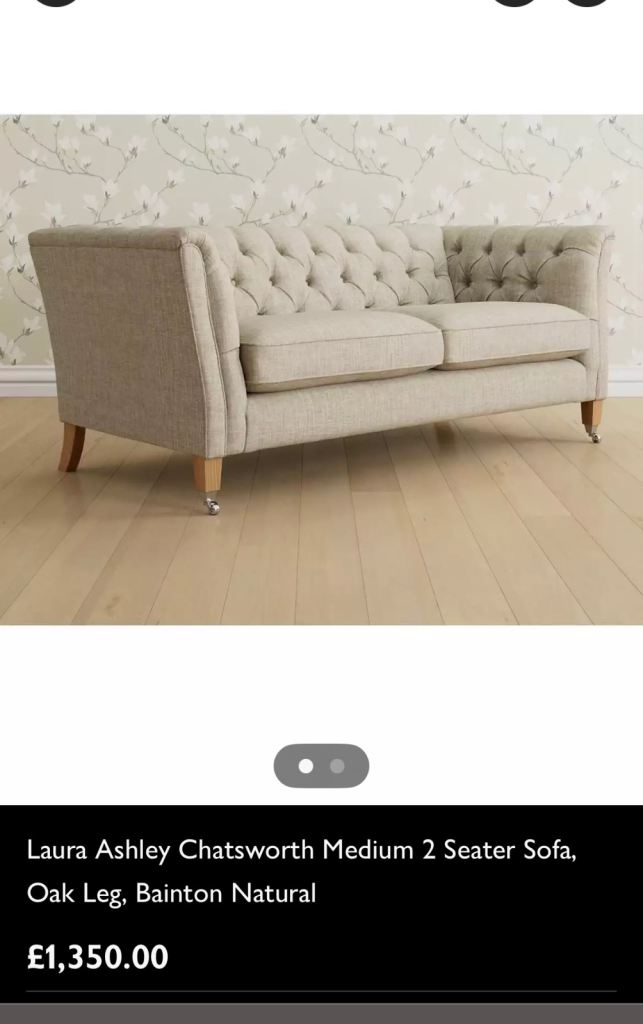 Laura Ashley 2 seater & arm chair chatsworth beige