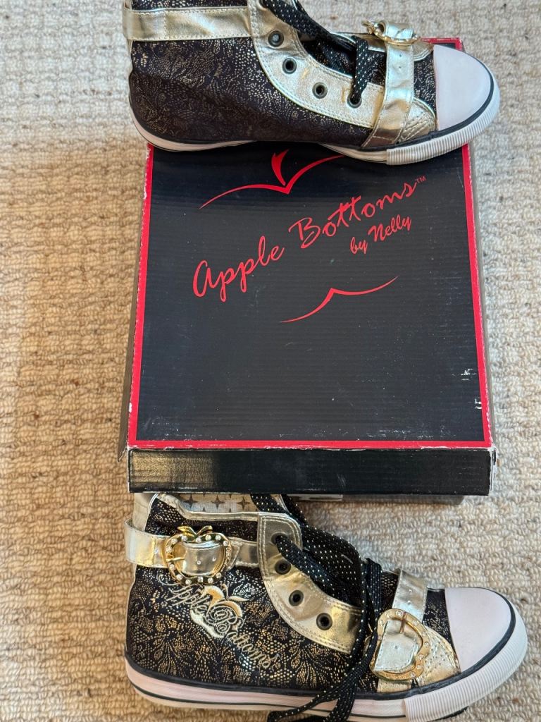 image for Apple Bottoms by Nelly, Gold & Black Women’s Sneakers Uk Size 5