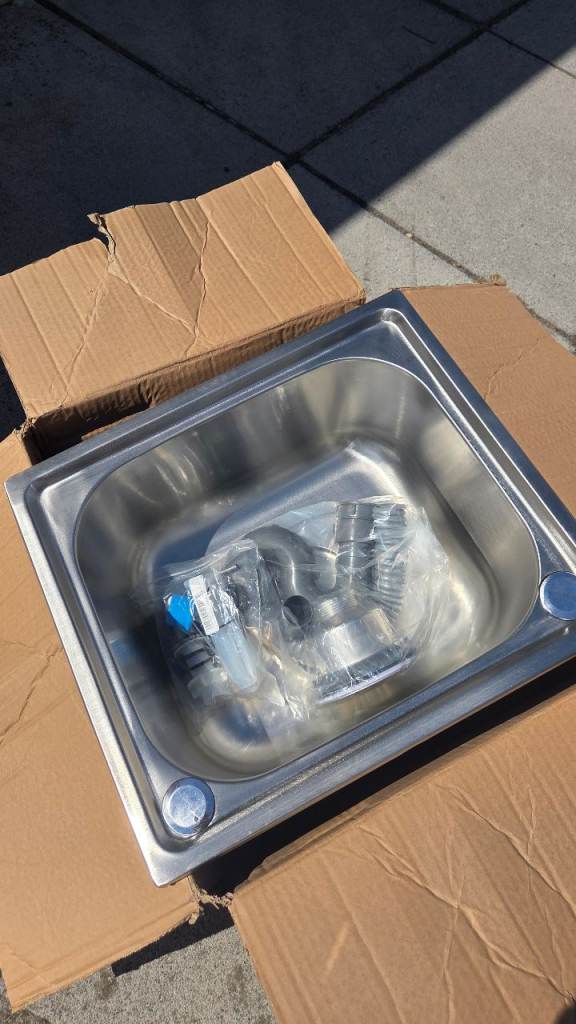 Stainless steel sink, camper van or boat 