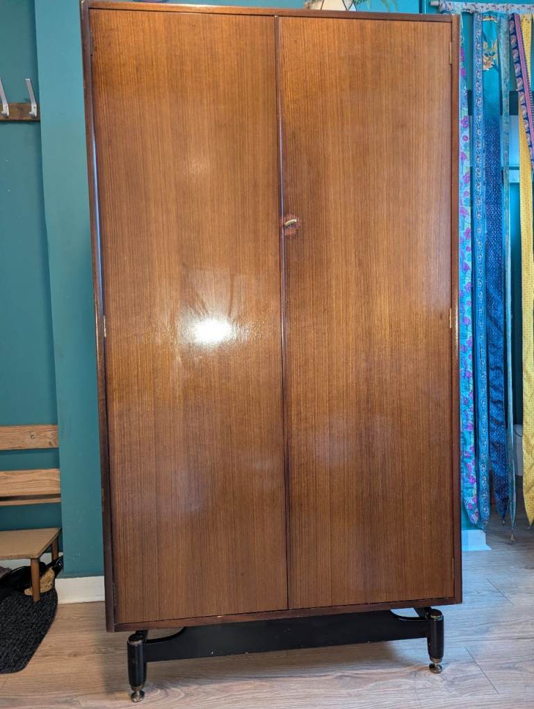image for Solid wood mid-century G-Plan double wardrobe – free – collection before 18/12