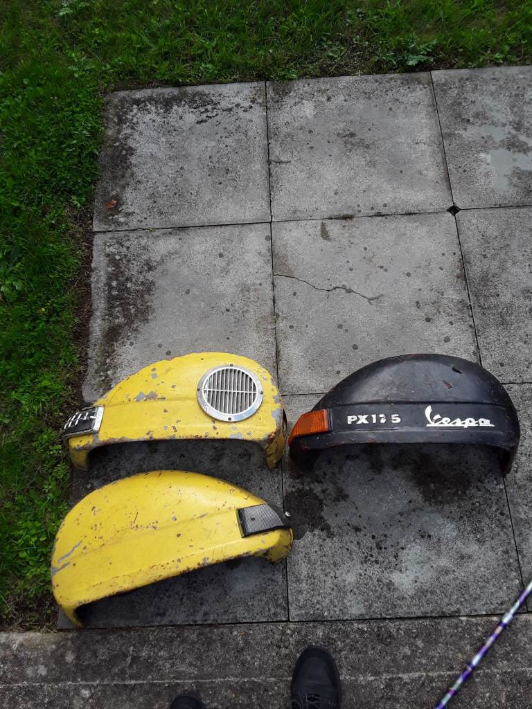 3x Vespa PX125 engine covers side panels (Original Vintage Parts)