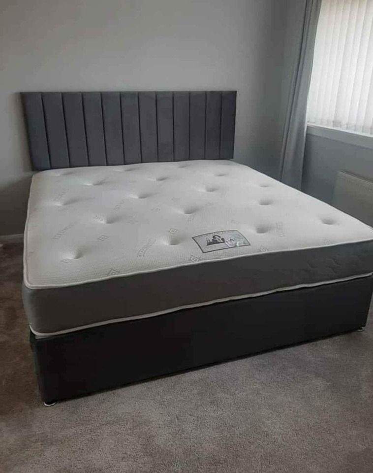 Premium-Quality Brand New 6ft Luxury Super King Size Divan Bed Frame With Mattress For Sale Near You