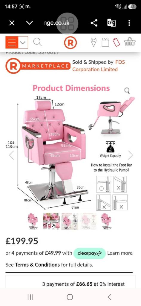 Beauty chair. Lays back too. Adjustable