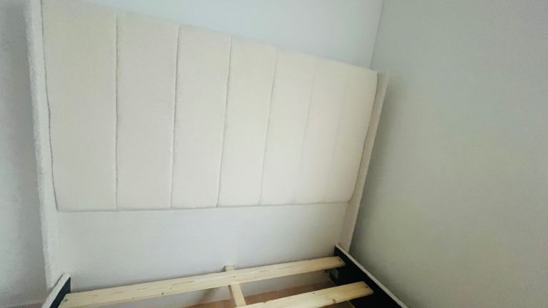 Cream soft double bed - almost new