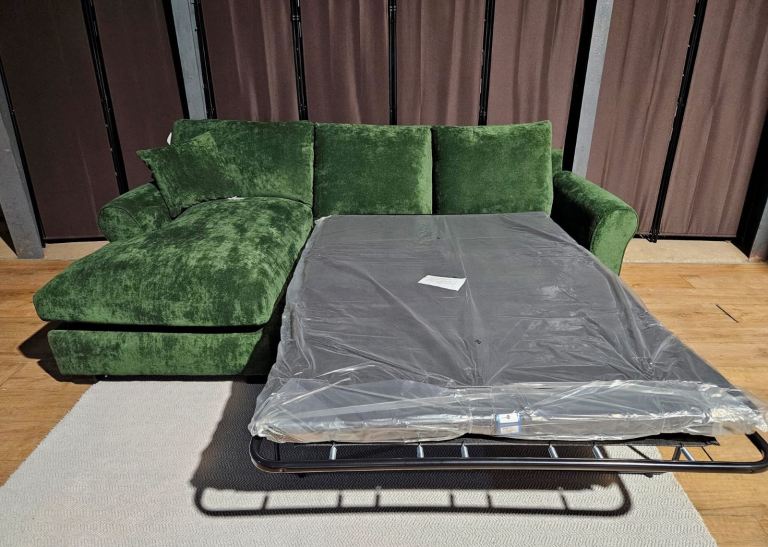 Corner Sofa Bed - Green. 