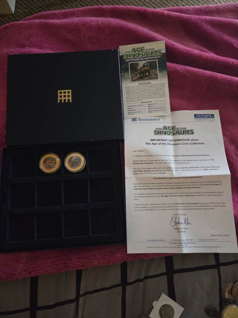 Age of the Dinosaurs £1 Coin Set – Colour Gold-Plated – Westminster Collection (2014)