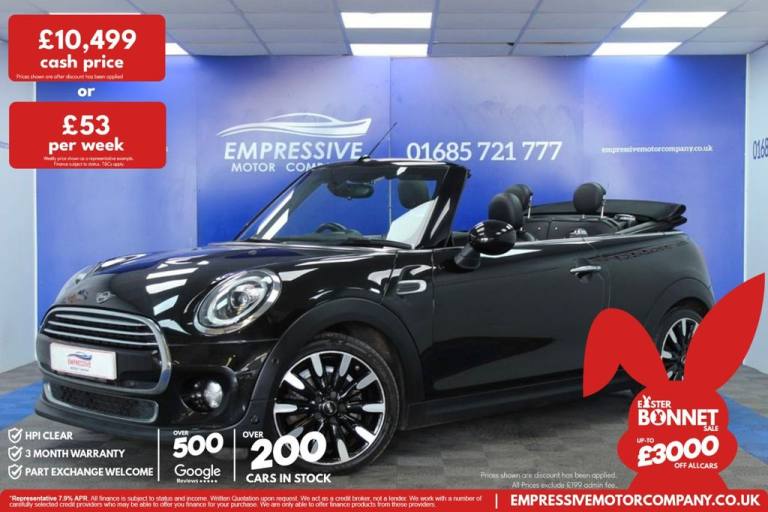 2019 19 MINI CONVERTIBLE 1.5 COOPER EXCLUSIVE CONVERTIBLE 2DR PETROL MANUAL EURO