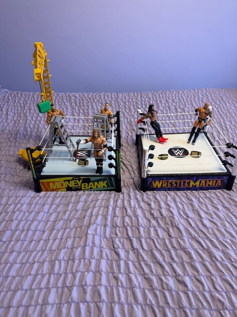 WWE Money in the Bank & Wrestlemania Rings with Figures