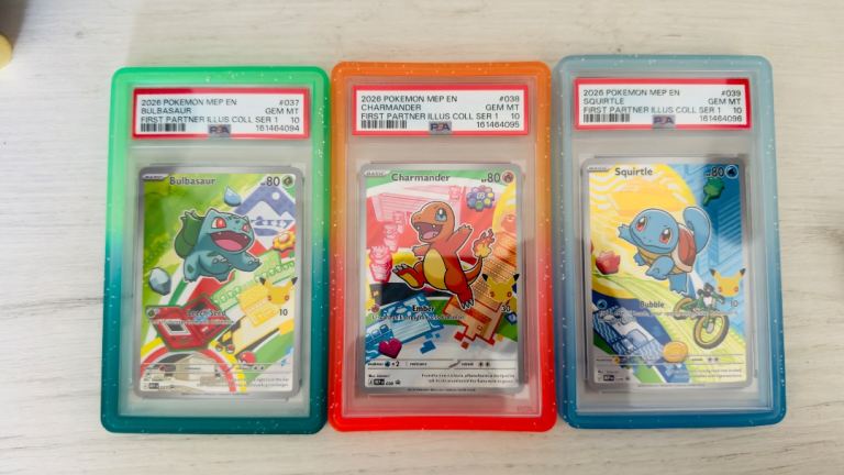 Pokemon Graded Cards PSA 10 - Bulbasaur, Charmander, Squirtle (Sequential)