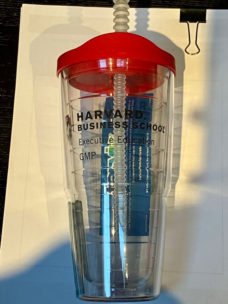 New - Harvard Business School water bottle with straw RRP £35
