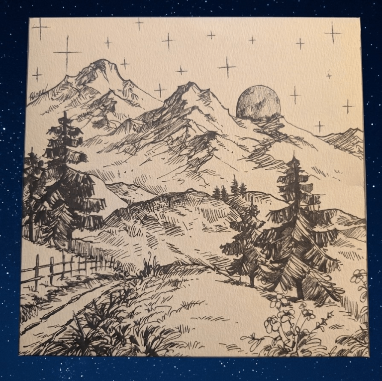 Hand drawn canvases drawings
