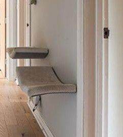 Cats Atelier Wall Mounted Cat Shelves x 2 – Wave (75cm) and Arcing Haven (60 cm)