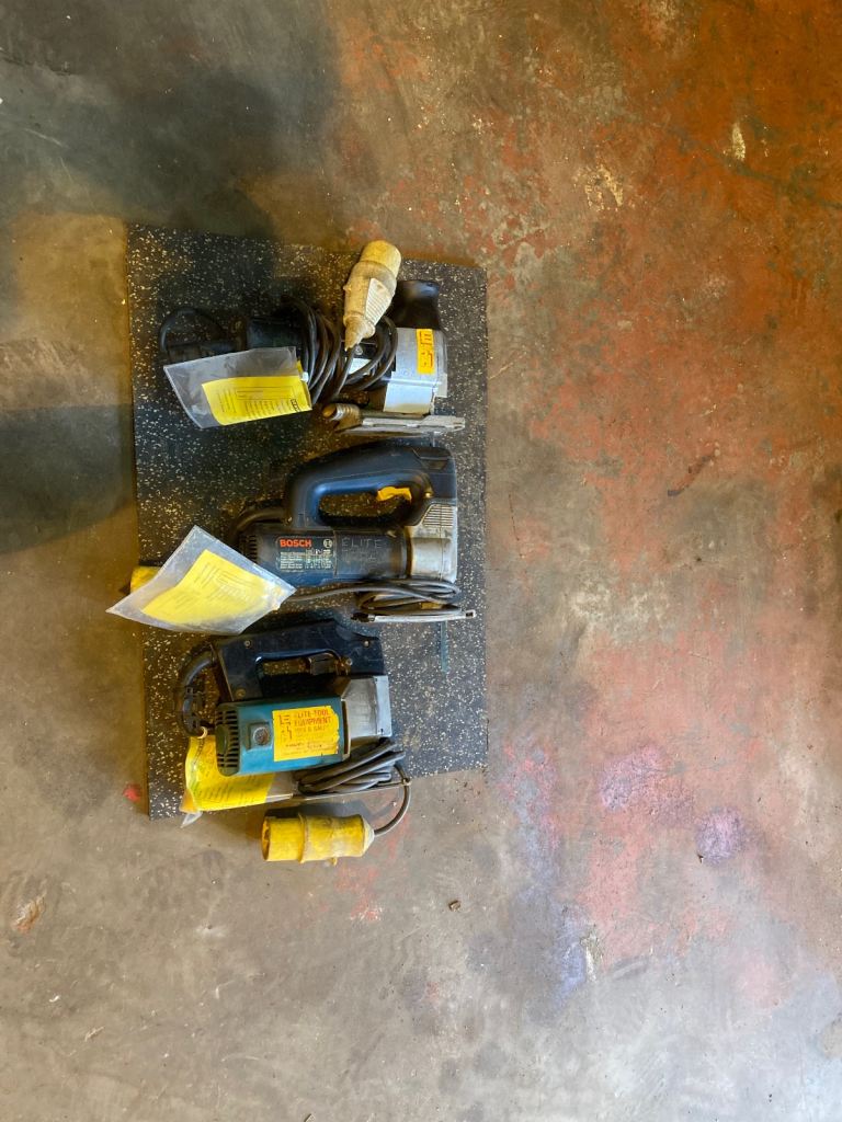 Various power tools drills saws sanders jigsaws