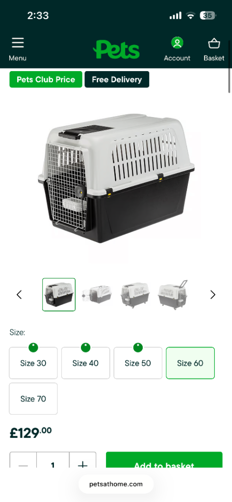 Brand New Dog Travel Crate Size 60