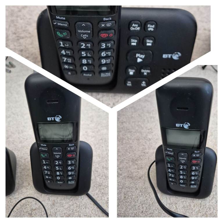 BT 3960 Cordless Phone - Triple Handsets, Black