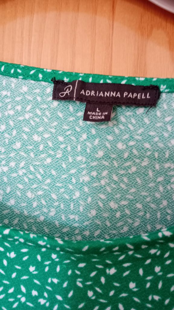 Adrianna Papell Green Floral Dress – Size L, As Good As New