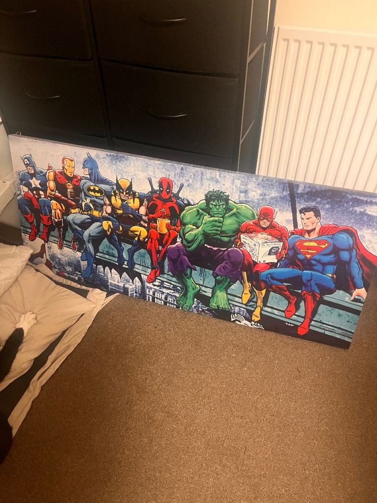 Large Marvel DC Comics Heroes Canvas Wall Art