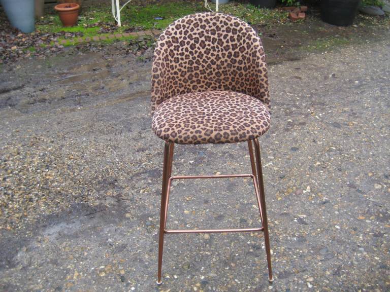 Leopard Print High Stool /Chair, Bar, Hair Salon, Barbers, Bedroom, Tattooist.