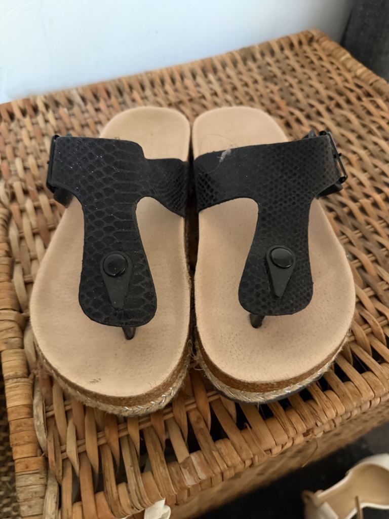 Black Cork Platform Sandals - Size 39, Good Condition