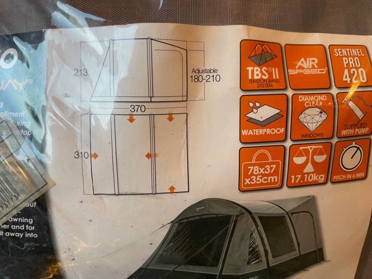 Vango Kela 3 Air Low Driveway Awning