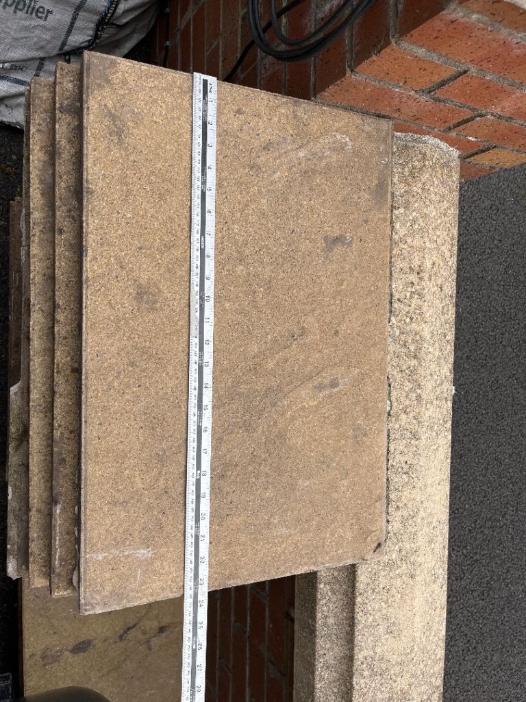 Used Garden Paving Slabs - Buff Stone