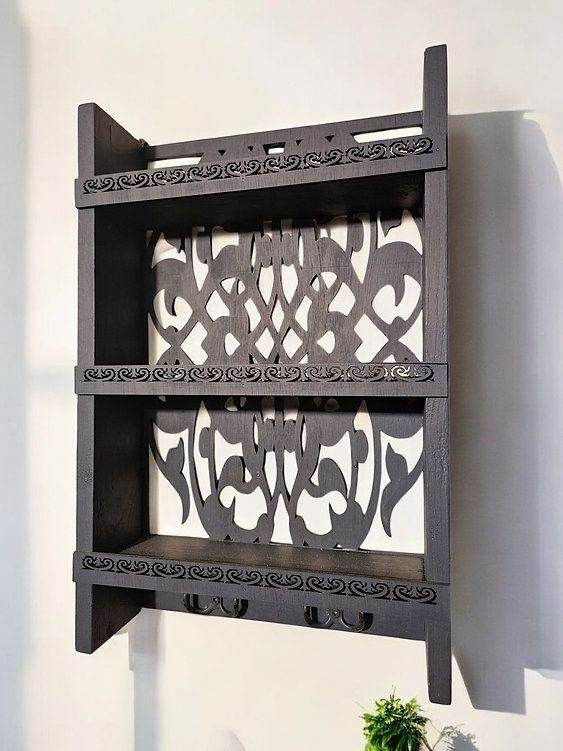 Spice Kitchen storage Herb Rack Spice Shelf Rack Rustic Wooden Laser Cut Hand Made